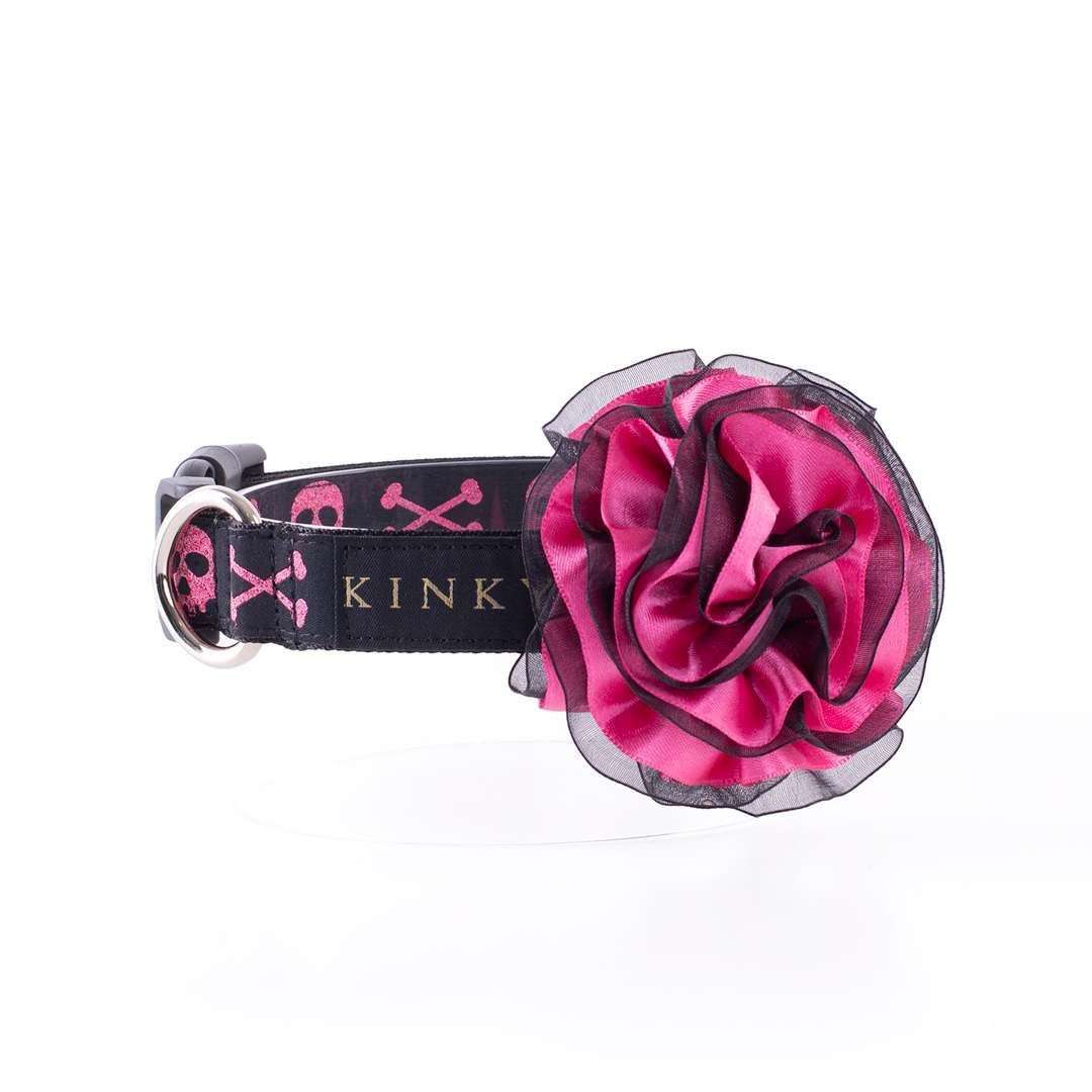 Collar Flor Calavera Fucsia